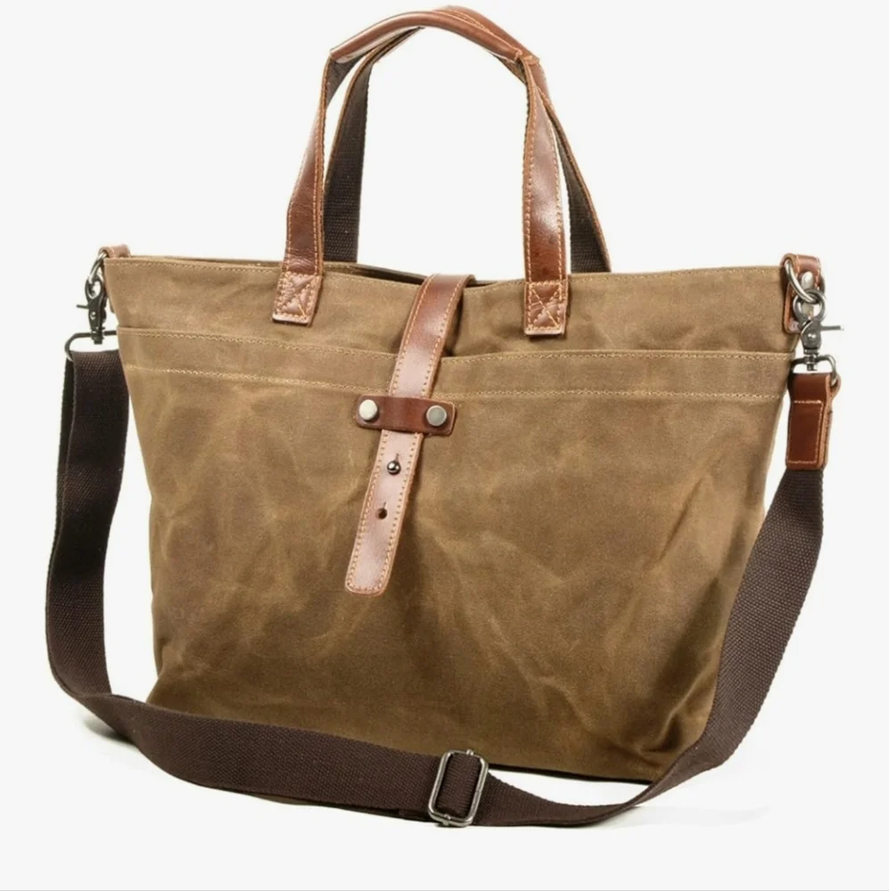 Oiled Canvas Tote/Crossbody Bag In Spice NWOT